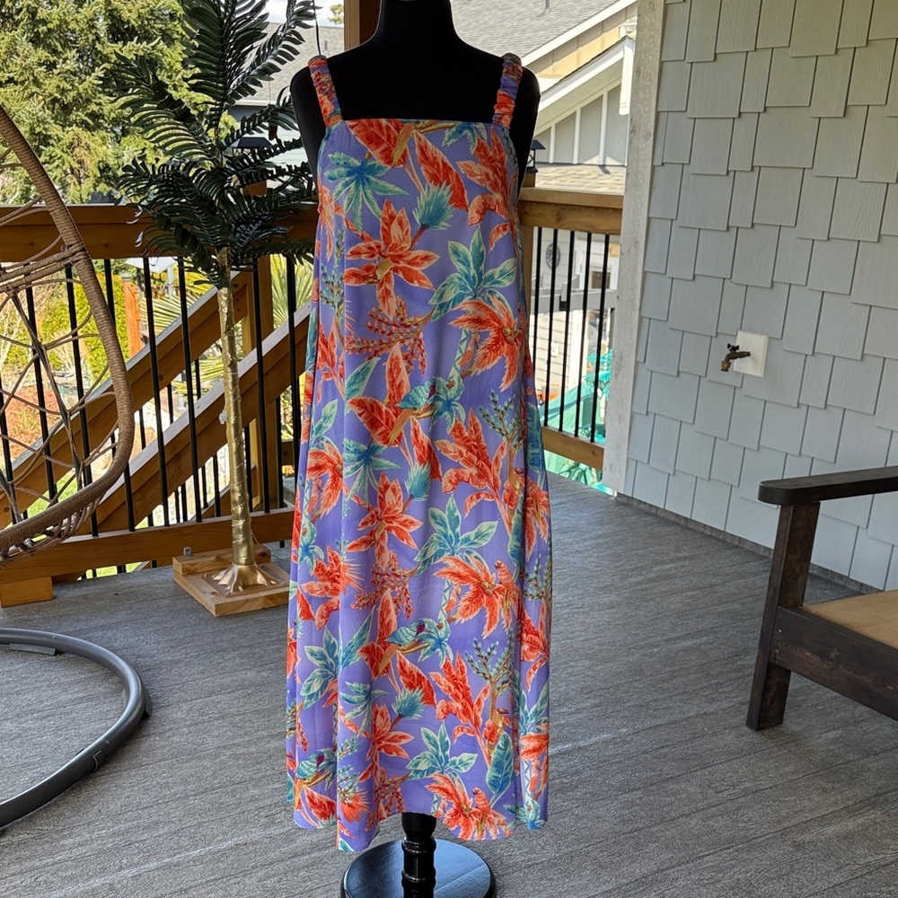 Easel Los Angeles | Tropical Print Dress - Lilac